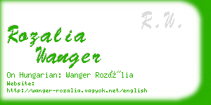 rozalia wanger business card